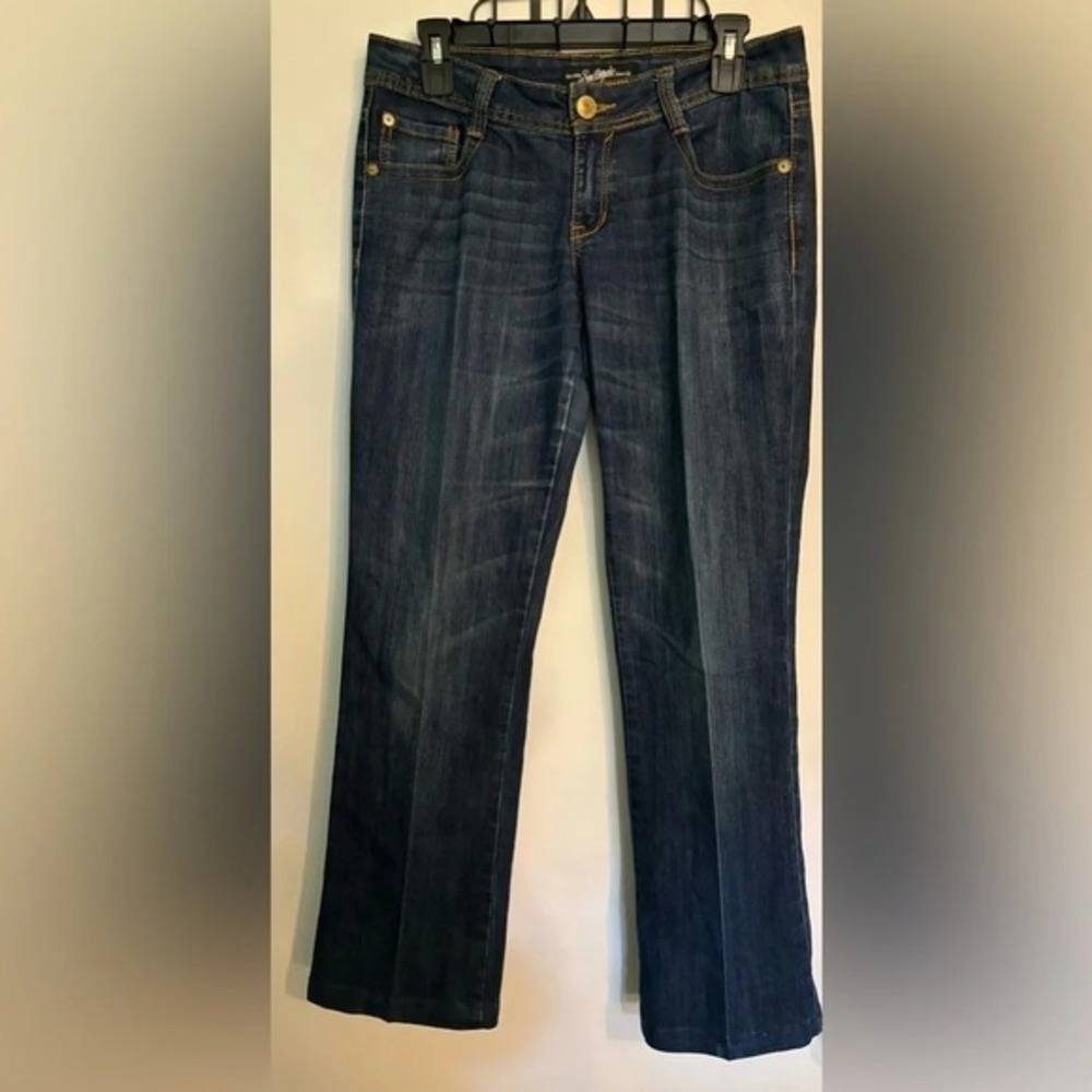 South Pole Jeans Womens Rhinestone Embellished Pocket 8" Rise 30" Inseam Y2K